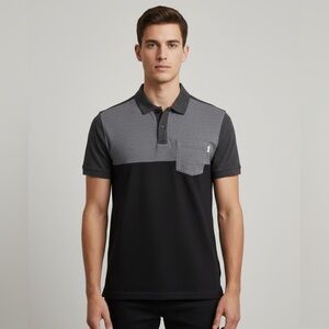 Men’s Calvin Klein Polo Shirt Black Gray Size Small